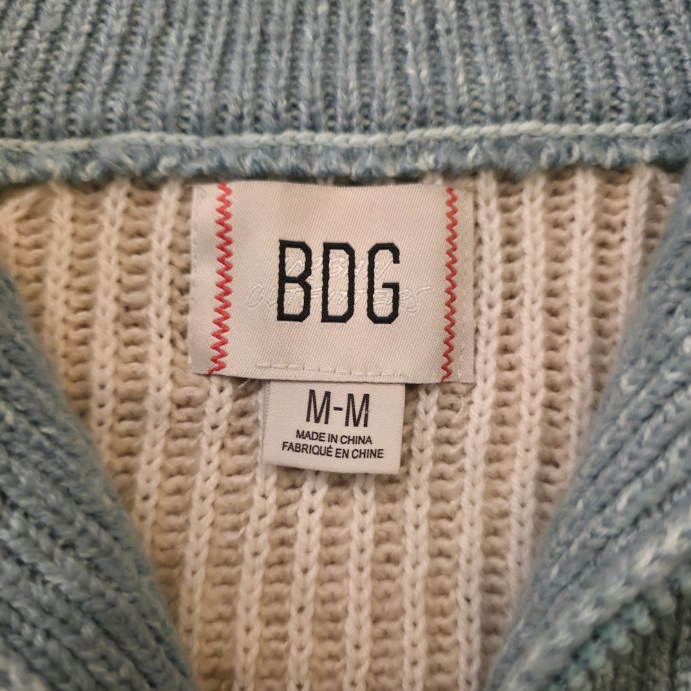 BDG Urban Outfitters M Colorblock‎ Half Zip Sweater Y2K Preppy Soft Grunge NWT - Picture 4 of 8